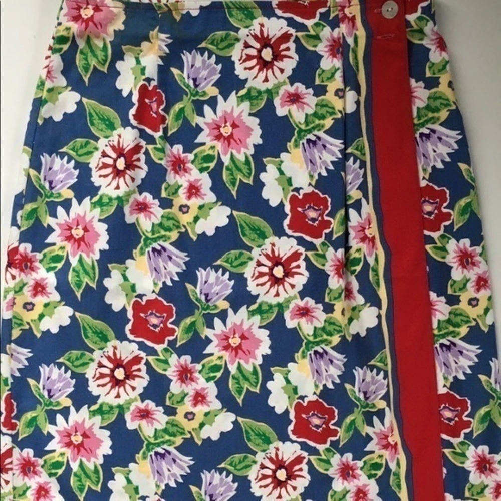 Talbots vintage Wrap A-line Floral Skirt Size 8